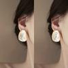 Pendientes de Flor con Pintura al Óleo Estilo Francés Pendientes de Alta Gama para Mujer 2025 Nuevos Pendientes Frescos Elegantes de Nicho Versátiles