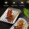 Bandeja de Parrilla de Papel de Aluminio para Pescado y Puerros a la Parrilla, Plato para Barbacoa al Aire Libre, Picnic, Camping, Uso Especial para Freidora de Aire de Papel de Aluminio