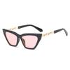 Gafas de Sol Estilo Europeo y Americano Cat-Eye Hip-Hop Jamie 5081 para Mujer con Patas de Cadena Únicas, Gafas de Sol de Marco Pequeño Transfronterizas Ins para Hombre