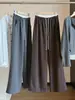 Pantalones casuales de pierna recta con bloques de color estilo japonés coreano para mujer, nuevo estilo de otoño, holgados de cintura alta estilo perezoso, disimulan la figura, versátiles pantalones largos de pierna ancha