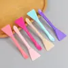 Ferramenta para Máscara Facial com Espátula Plástico Silicone Pincel Ponta Dupla Dupla Finalidade Pincel de Aplicação de Máscara Cabeça Macia Embalado Individualmente