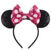 Faixa de Cabelo Faixa de Cabelo Laço do Mickey Europeia e Americana Bebê Sequinhas de Feriado Faixa de Cabelo com Laço Cruzado Acessórios de Cabelo para Crianças