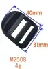 Mercadorias de fábrica fivela de olho fivela trapezoidal curva ajuste de alça de mochila fivela de quatro barras fivela de escada plana fivela de ajuste de plástico