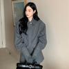 Chic Coreano Invierno Francés Retro Holgado Casual Chaqueta Chaqueta de Lana + Falda de Cintura Alta Traje de Moda