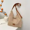 Bolso Tejido Calado para Mujer 2026 Primavera Nuevo Estilo Bolso Tote para Vacaciones en la Costa Bolso de Playa Bolso de Hombro Único Bolso de Axila