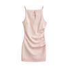 Vestido Puro Spice Girls Sexy Plissado Elegante Vazado Feminino Primavera e Verão Novo Alça Cintura Quadril Saia