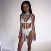 Joyería transfronteriza europea y americana, nueva y popular cadena corporal para discoteca, accesorios de collar largo de moda con diamantes de imitación Super Flash para mujer