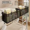 Cesta colgante para mesita de noche de dormitorio, estante de almacenamiento para barandilla de cama para productos de cuidado de la piel y cargadores, porta pañuelos, marcadores y teléfono para la oficina