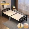 Cama Plegable, Resistente y Duradera, Uso Doméstico para una Persona, Cama Simple para Siesta de Adultos, Oficina, Dormitorio, Alquiler, Cama Pequeña de Hierro con Listones de Madera
