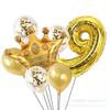 Decoración de fiesta de cumpleaños aniversario de boda globo de aluminio dorado digital de 32 pulgadas Fiesta de cumpleaños para niños niñas damas