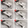Mesa de Té de Pizarra de Isla de Lujo Ligero y Combinación de Sillas Mesa de Té Moderna para Oficina Mesa de Té Integrada Mesa de Té Multifunción