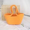 Verano Nuevo Bolso de Hombro de Mano para Mujer Tejido de Cuerda de Algodón Color Sólido Moda Moda Estilo Playa Vacaciones Bolso Street Beat