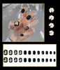 Variedad de Manicuras Impresas Portátiles, Parches Reutilizables de Uñas Postizas en Caja, Patrón de Cuadros Terminado