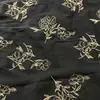 En Stock Nuevo Estilo Chino Bordado de Peonías Tela de Algodón Arrugada Blanco y Negro Bicolor Primavera/Verano Camisa Vestido para Mujer Tela Bordada