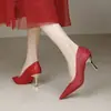 Zapatos de Boda Color Champagne para Mujer 2025 Nuevos Tacones Altos Tacón de Aguja para Mujer Zapatos de Dama de Honor Calzado Diario Zapatos de Punta