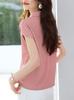 Camisa Casual de Moda con Cuello Polo y Manga Corta con Volantes Pequeños Diseño de Verano 2025 Estilo Sencillo para la Oficina Top Versátil para Mujer