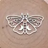 37x 22mm 1.8g plata antigua DIY retro aleación de zinc accesorios de joyería colgante hueco luna polilla