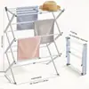 Perchero plegable de pie transfronterizo, extensible y retráctil, no requiere instalación, simple varilla de secado de ropa de tres niveles, venta al por mayor