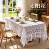 Mantel de Encaje con Volantes Estilo Nuevo Estilo Pastoral Europeo Cubierta para Mesa Auxiliar Decoración de Mesa de Comedor del Hogar Mantel Venta al por Mayor de Comercio Exterior
