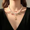 Collar de Tres Niveles con Perlas y Conchas Estilo Resort con un Diseño de Alta Gama, Collar de Tres Niveles de Concha y Perla de Playa Oceánica de Verano