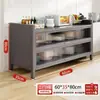 Rack de Armazenamento de Cozinha à Prova de Poeira de Aço Carbono Armário de Armazenamento Multicamadas de Chão para Sala de Estar Armário de Armazenamento para Utensílios de Cozinha Panelas e Tigelas