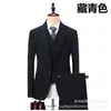 Terno de lã slim fit estilo italiano, um conjunto de três peças para outono e inverno, um terno espessado para noivos, trajes de casamento e vestuário formal de negócios para homens