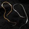 Cadena de Acero Inoxidable Apilada Hueso de Serpiente Cadena de Cuchillas Europea y Americana Transfronteriza Collar para Mujer, Joyería que No se Desvanece para Hombre, Estilo Europeo y Americano