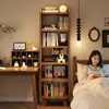 Estante Completamente de Madera Estantería Mesita de Noche Repuesto Hogar Infantil Dormitorio Pared Gabinete Pequeño Estrecho Estante de Capas Gabinete de Almacenamiento