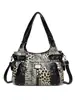 Tendencia de Moda Transfronteriza Bolso de Mujer Estilo Y2K Lavado Vintage Hot Girl Estampado de Leopardo Gran Capacidad Moderno con Múltiples Bolsillos Bolso de Hombro