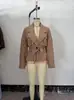 Para Exportación Transfronteriza Spot 2025 Verano Nuevo Chaqueta Superior Casual para Mujer Color Sólido Bolsillo de Solapa Estéreo Decorado con Cinturón