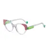 Gafas de Sol Redondas con Bloques de Color, Estilo Nuevo Europeo y Americano, Modernas para Mujer, Estilo Trendy de Influencer, Versátiles para Estilo Callejero