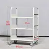 Carrito Silencioso para Libros de Biblioteca, Carrito Pequeño, Escalera para Libros, Carrito Móvil para Libros, Escalera de Tres Peldaños, Carrito para Archivos de Archivo, Carrito de Plataforma Plana