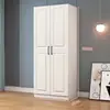 Guarda-Roupa Dupla Porta Fofo de Alta Qualidade com Design Europeu, Painel Artificial Sem Pintura, Grande Capacidade para Armazenamento no Quarto