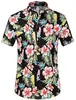 Camisa de verano floral de manga corta para hombre con estampado hawaiano transfronterizo europeo y americano