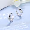 Aretes de Estrella con Hebilla para la Oreja para Mujer Estilo Japonés-Coreano Simple Diamante de Zirconio Pegamento Negro Aretes de Estrella de Cinco Puntas Elegantes Joyería para la Oreja del Cartílago