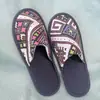 Pantuflas Desechables de Algodón y Lino Estampado Estilo Étnico para Hotel, Transpirables, Antideslizantes, Portátiles, para Uso en Casa y B&B, Venta al por Mayor por Fabricante