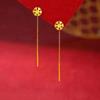 Aretes de Oro Arena de Vietnam Copo de Nieve Alambre para Oreja Aretes de Latón Chapados en Oro Aretes para Personas Mayores Aretes de Oro Arena para Boda