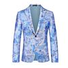 Acción a Largo Plazo: Chaqueta de Traje para Hombre de Botón Único Estampada Ajustada Tallas Grandes, Saco de Traje de Solapa Simple para Hombre, Venta al por Mayor para Exportación
