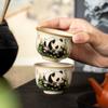 Copo Tripé Redondo Panda Cerâmica Forno Ru Copo de Chá Doméstico Copo Mestre Copo de Chá Requintado de Alto Nível Conjunto de Chá Kung Fu