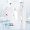 Ropa de trabajo médica de cuello en V con abertura, bolsillo, manga corta, elástico en cuatro lados, traje de secado rápido para quirófano, para hombres y mujeres, para lavar a mano