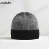 Comercio exterior otoño e invierno sombrero de lana para hombre y mujer sombrero tejido tipo piel de melón sombrero para el frío cálido personalidad coreano simple moda versátil combinación de colores