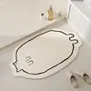 Alfombra de Piso de Baño de Barro de Diatomeas con Animales de Dibujos Animados, Alfombrilla Antideslizante Absorbente para Pies de Oso y Hipopótamo Lindos, Alfombra de Entrada de Baño