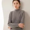Suéter de Cachemir Grueso de Peso Pesado con Cuello Medio para Mujer, Jersey Holgado Cálido para Abrigo Interior, Suéter de Punto para Invierno para Mujer
