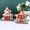 Adorno Decorativo de Madera Creativo Corte Láser Estrella Casa en el Árbol Ciervo Calendario de Adviento Cuenta Regresiva