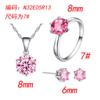 Joyería nupcial de moda de comercio exterior, traje de estilo coreano con seis garras, collar de circonitas coloridas, pendientes, anillo, joyería de boda