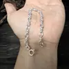 Nova Pulseira Geométrica Irregular em Prata Esterlina 925 para Homens e Mulheres Nicho Luxo Leve Única High-End Minimalista INS Joia de Mão