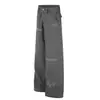 G60124 Pantalones de trabajo casuales estilo retro americano, lavados y desgastados, unisex, corte holgado