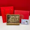 Navegação Tranquila Novo Modelo Ouro Puro 999 Ouro Preto Bronze Embutido Pintura Ornamentada, Souvenir de Negócios de Alto Padrão Novo Estilo Chinês