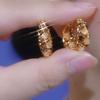 Aretes de Oro con Incrustaciones de Diamantes para Mujer, Aretes de Aro Grandes Modernos y Elegantes, Diseño de Nicho, Sensación de Alta Gama, Aretes de Botón de Venta Caliente de Celebridad de Internet