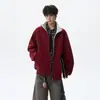 Temporada de primavera y otoño, peso pesado, bloques de color, corte holgado, casual, deportivo, cárdigan con doble cremallera, top extragrande para hombre
